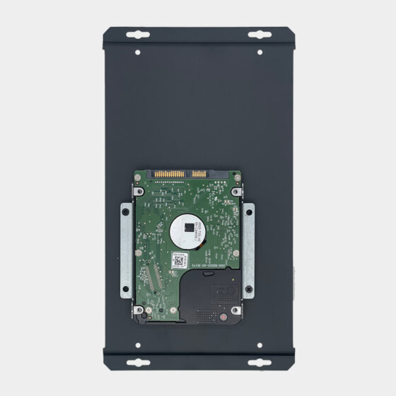 Industrial embedded computer 2.5-inch hard drive mounting bracket installed on metal chassis