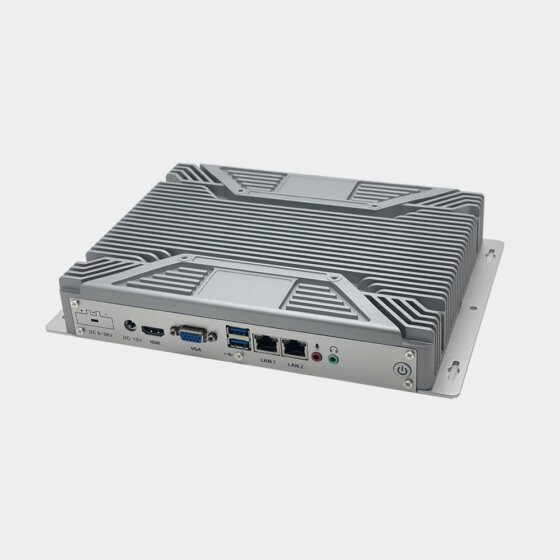 CoreIPC Q5100 Mini-ITX 无风扇工控机,带双千兆网卡, HDMI, VGA, USB端口, 和铝压铸底盘