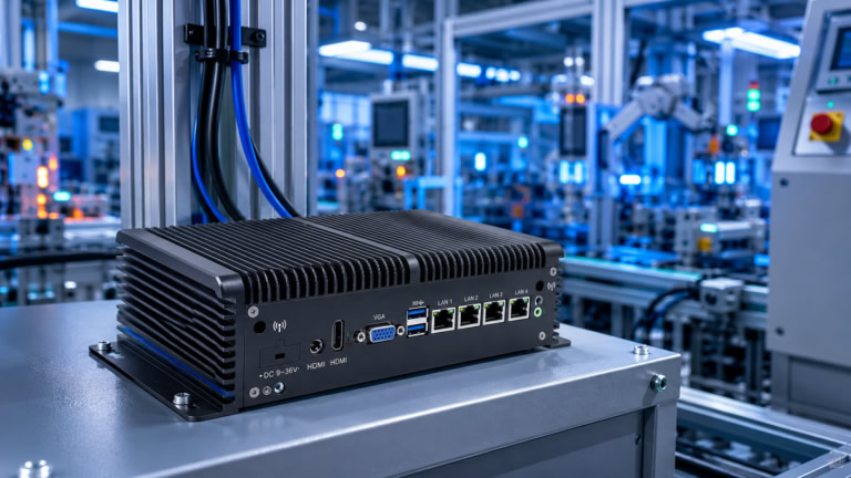 Fanless industrial box PC for factory automation and edge computing