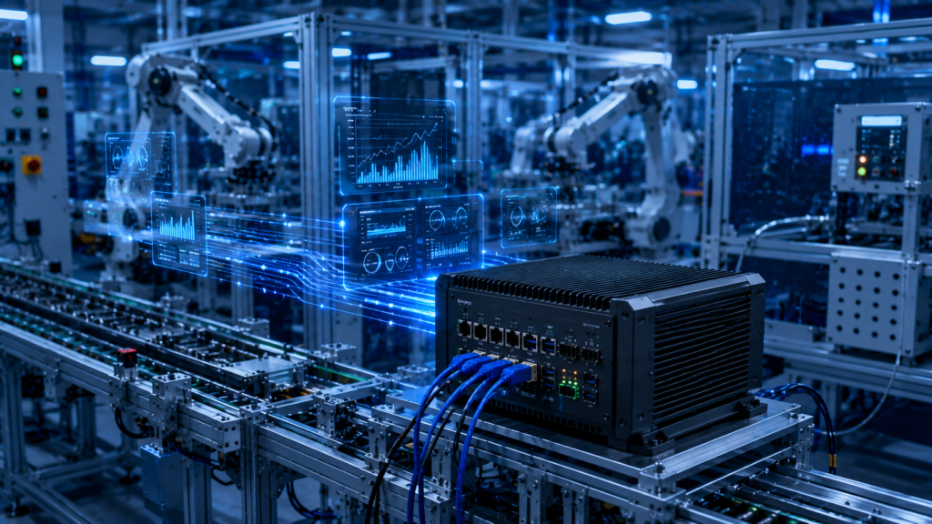 IIoT edge computing platform enabling real-time industrial data processing, edge analytics, predictive maintenance, and smart manufacturing automation