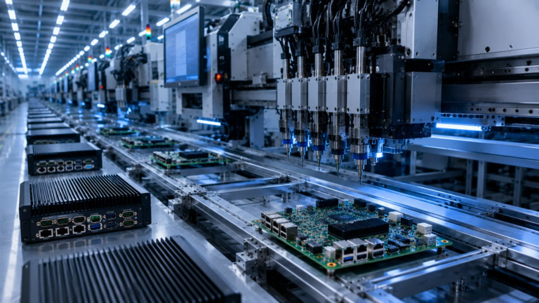 Industrial motherboard OEM manufacturing services with SMT production line and embedded computer assembly
