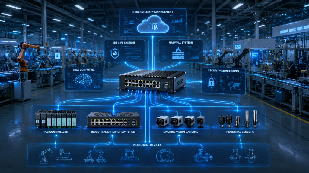 Network security computer powering industrial cybersecurity architecture