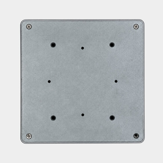 CoreIPC EHL-J6412 fanless industrial box PC bottom view with mounting holes and metal base plate