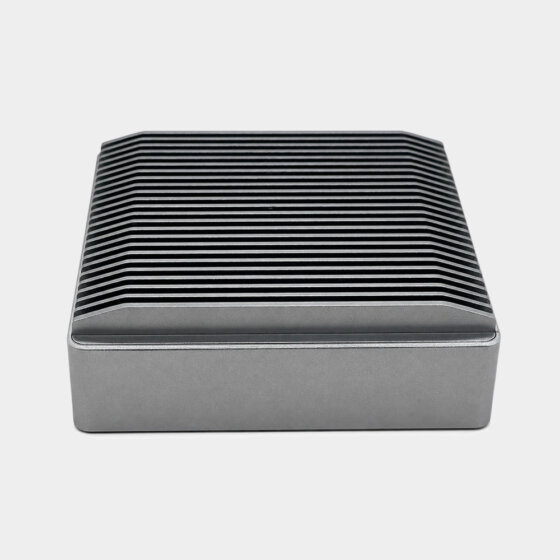 CoreIPC EHL-J6412 fanless industrial box PC with aluminum heatsink enclosure, side view