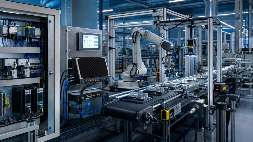Embedded industrial PC collecting machine, cycle, sensor, barcode, and inspection data